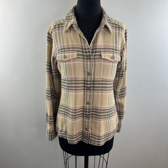 PATAGONIA Fjord Flannel Shirt Top Button-Down Long Sleeves Pockets Size 2 - Picture 2 of 12
